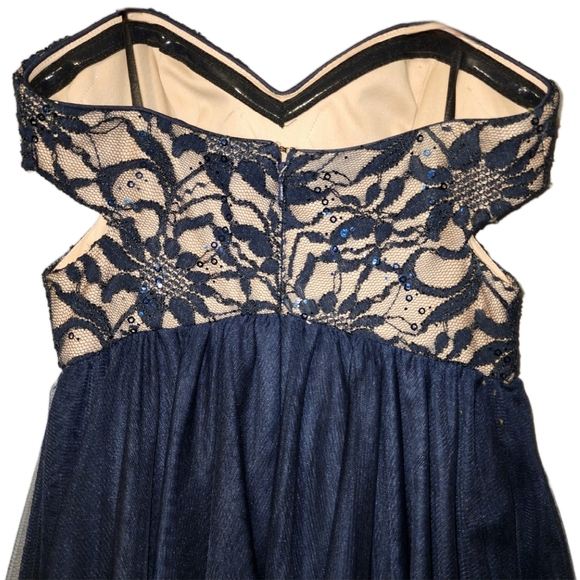 Strapless Navy Cocktail Dress by     Blondie Nites by Stacy Sklar Size 5 NWOT - Picture 7 of 11